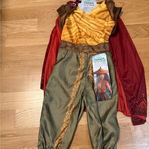 Disney Raya Inspired Kids Costume - Red, Gold, and Green
